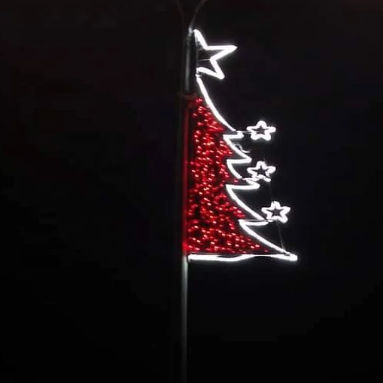 Customized street christmas decoration for you outdoor christmas motif lights pole mounted decorations