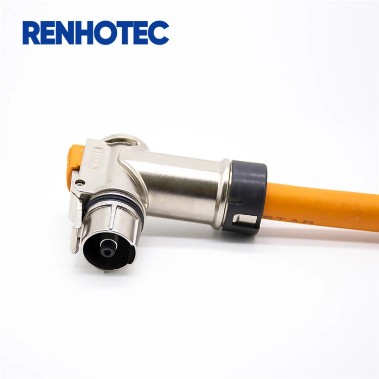 
Экранированный правый угол штепсельной вилки и медной шины Луг разъем HVIL EV разъем 400A 