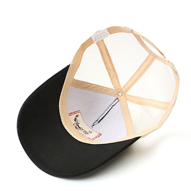 Custom Logo Bulk Fashion Design animal Plain embroidery baseball cap 5 panel trucker Mesh hats cap