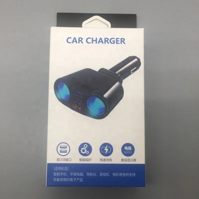 Car Cigarette Lighter Splitter 5v 3.1a Rotating Dual Usb Ports Car Charger With Led Display Charging