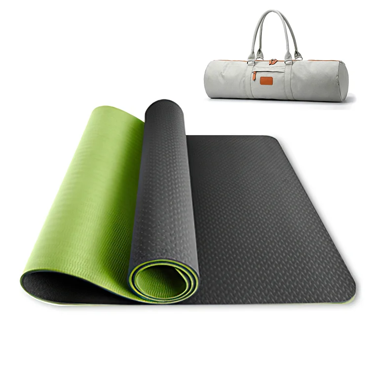 Fitness Branded Yoga Mats Home Exercise Gym Workout Sports Non Slip Custom yoga mat with Easy-Cinch Yoga Mat Carrier Strap