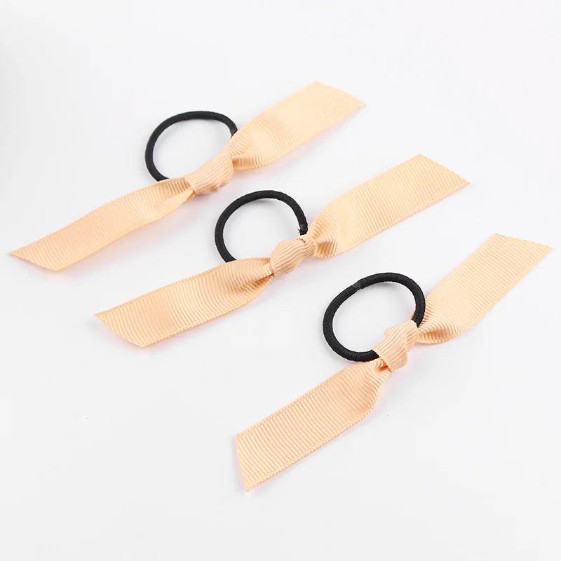 Wholesale gold PRE TIED ribbon bow with elastic ring to support customization