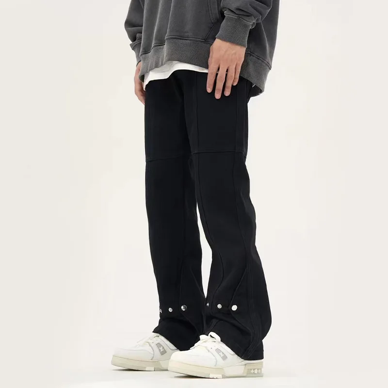 Oem Clothing Custom Jeans Manufacturers Stacked Flare Streetwear Men Jeans