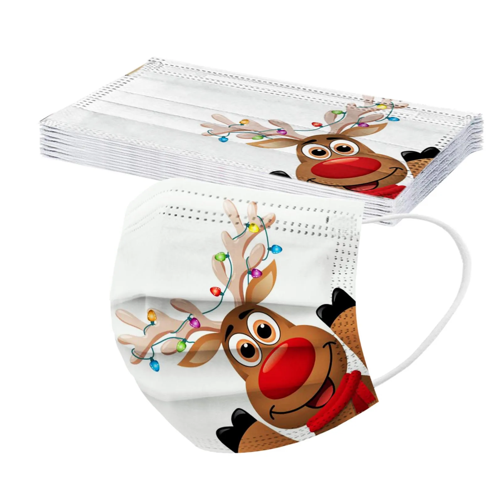 Disposable masks medical surgical 3-layer christmas facemask with melt blown can be customized in stock EN14683 oem face mask