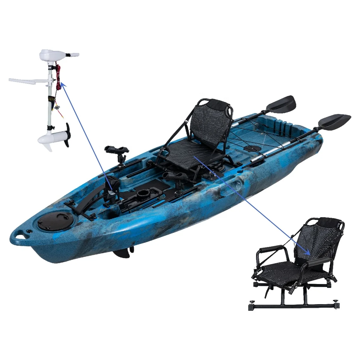 New LSF BigFish 95 PDL Plastic Boat Pedal Fishing Kayaks For Sale