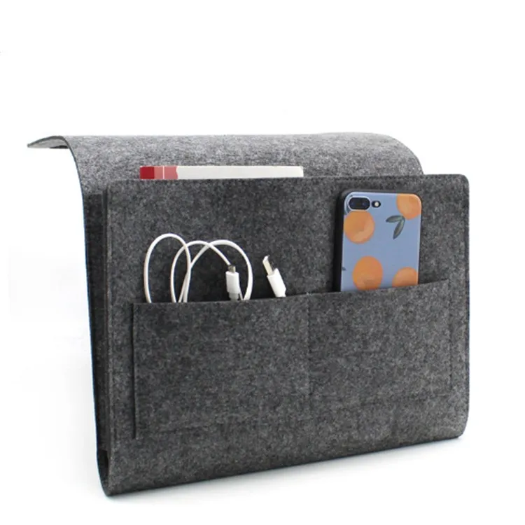 Home rack hanging bag sofa bedside storage bag headphones ipad felt storage bag