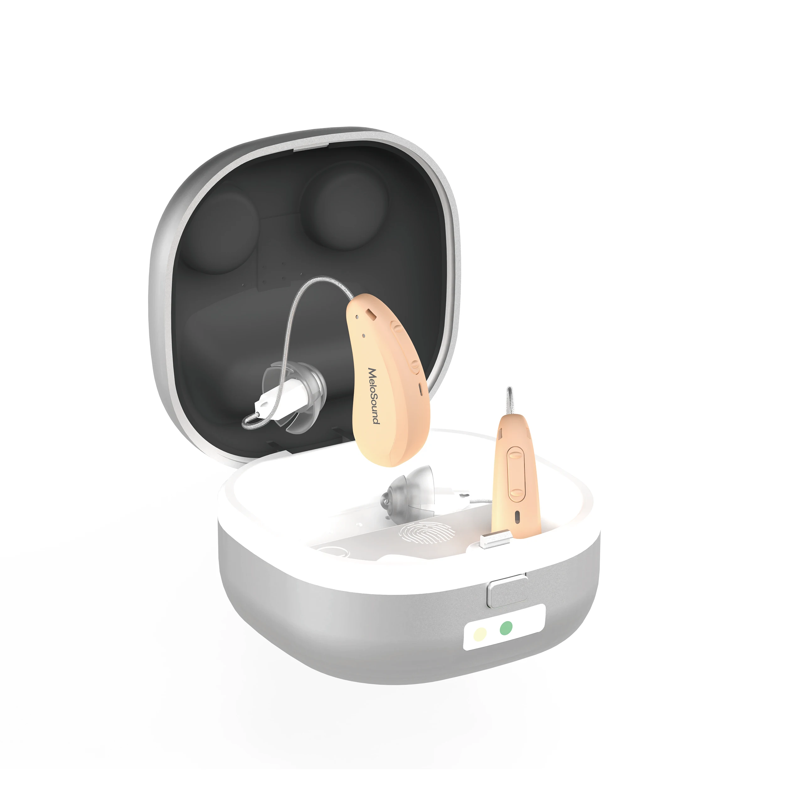 Newest Digital Rechargeable Bte Thin Tube Portable Charging Case Hearing Aids For Seniors Elderly Otc Best-selling Hearing Aid