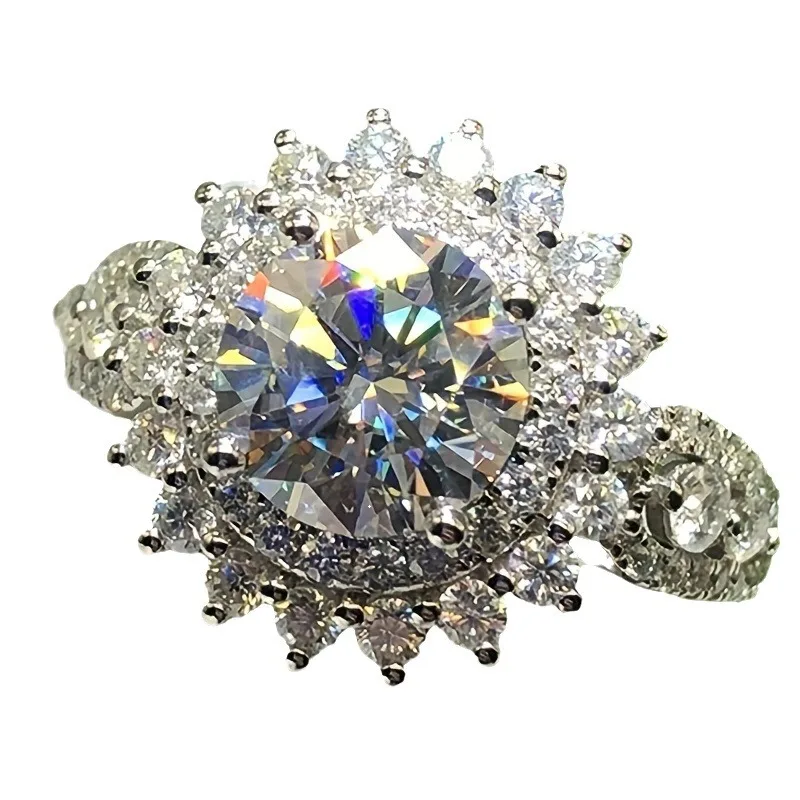 Europe and the United States explosive ring fashion popular ladies zircon ring luxury brand gem ring