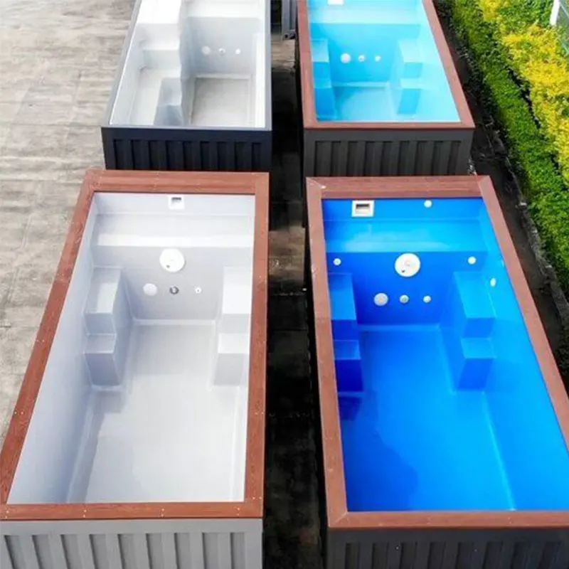 Wholesale Custom Made Luxury Salt Water 20ft Container fab Pool Fibreglass Swimming Pool Accessories Equipment