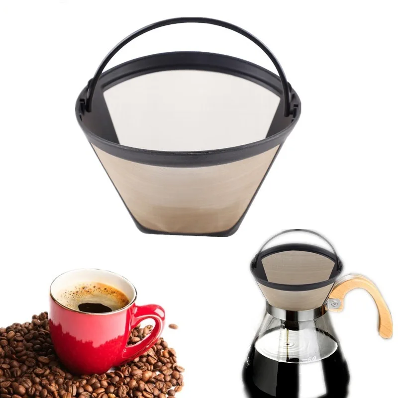MZL Coffee Filter Stainless Steel Hand-Made Coffee Pot Filter-Free Drip Brew Funnel Filter Cup