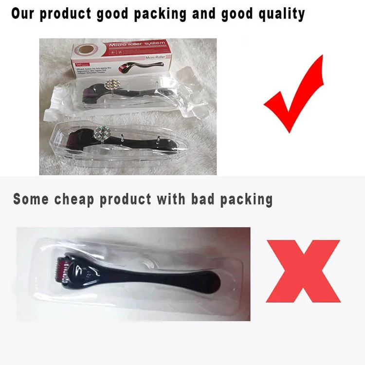 Ролик для ухода за кожей с логотипом клиента 540, ролик для ухода за кожей, ролик для роста волос для бороды, микро-игла для ухода за кожей лица dermarol 0,5 мм, dermaroller