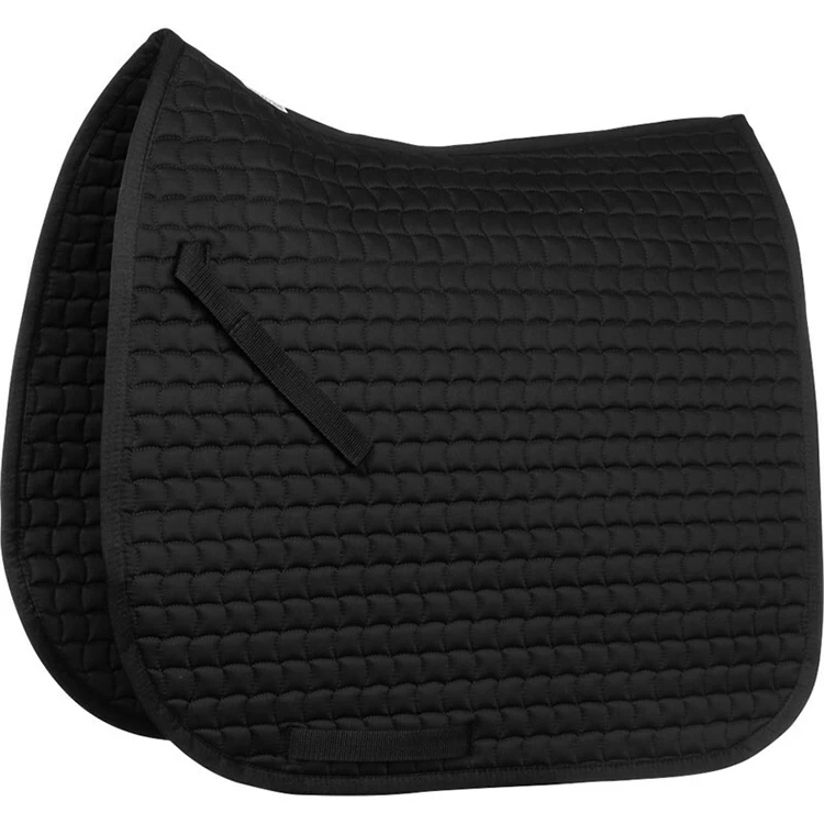 Luxury English Black Green Satin Equestrian Dressage Jump Horse Saddle Pad Set
