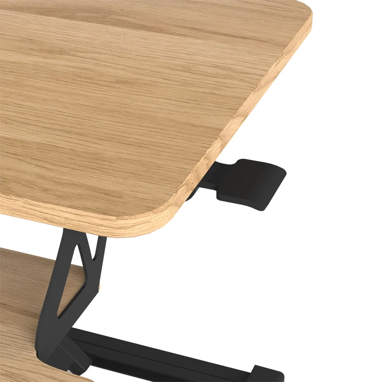 AUKI 32 Inch Wooden Rising Desk Workstation Height Adjustable Desk Riser Easy To Installation Office Workstation