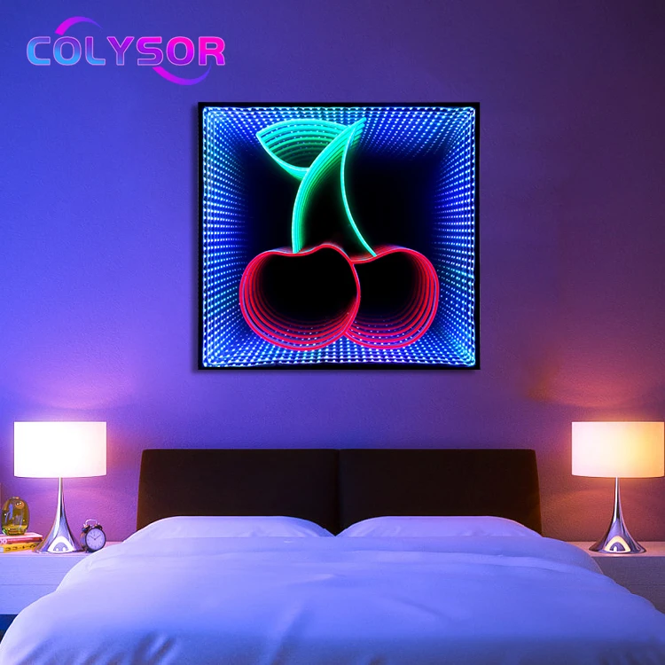 New Arrival DIY Acrylic Sheet Cherry Logo Anime Design LED Neon Sign Light Infinity Mirror