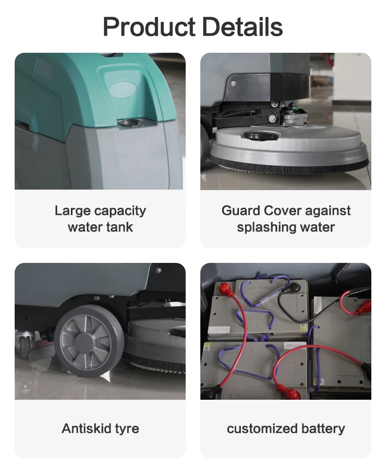High Efficiency Automatic Commercial Electric Manual Industrial Floor Scrubber