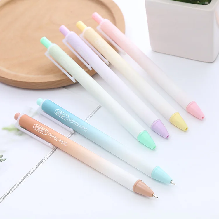 New Arrivals colorful plastic pen customized logo press pen 0.5 promotional gel pen