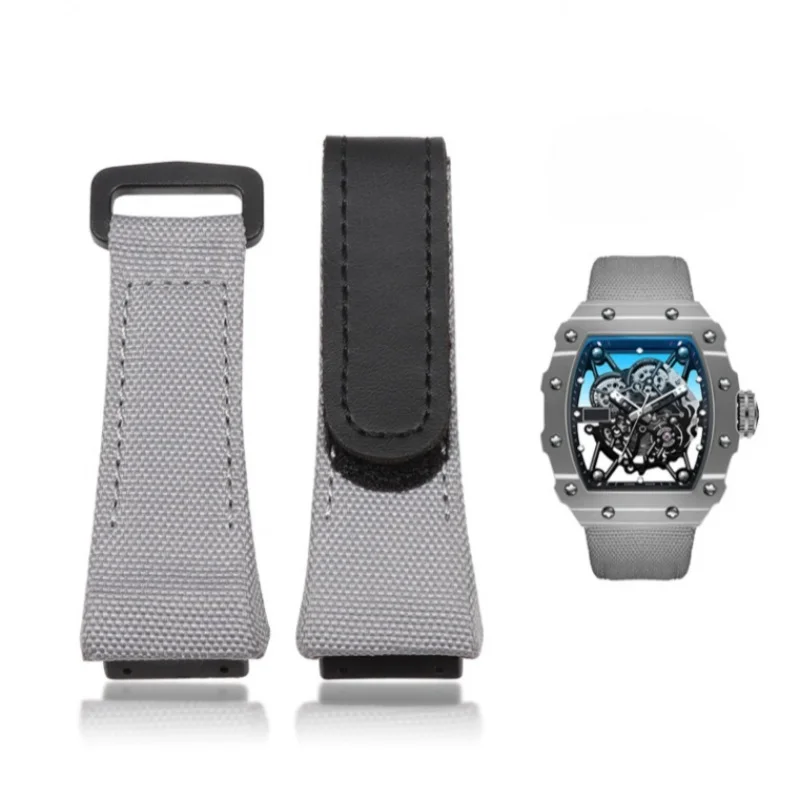 Nylon Watchband For Richard Mille RM011 RM3502 RM056 Canvas Watch Bracelet Wristwatches Band Mens Watch Strap