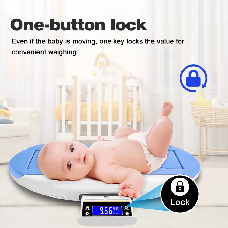 Safety Design Hospital Newborn Digital Bt Baby Weighing Scale 30kg With Height Ruler