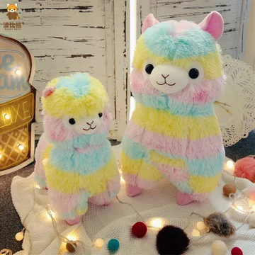 Factory Custom Colorful Alpaca Plush Soft Toy Cute New Style Cartoon rainbow Doll