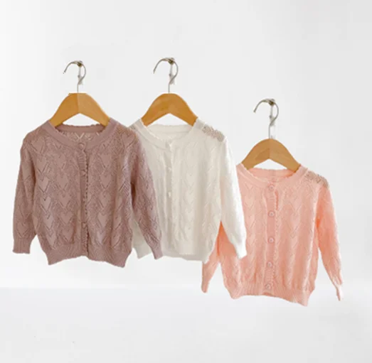 
Baby Girl Pullover Kids Clothes Sweater Knitted Tops Children Infant Toddler Hollow Out Sweaters 