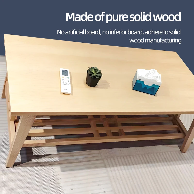 Tea table living room household solid wood tea table small Japanese casual dining table