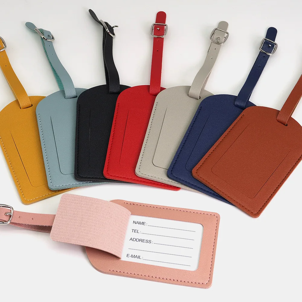 Custom Wholesale Travel Luggage Baggage Tag Suitcase Tag Customized PU Leather Luggage Tags