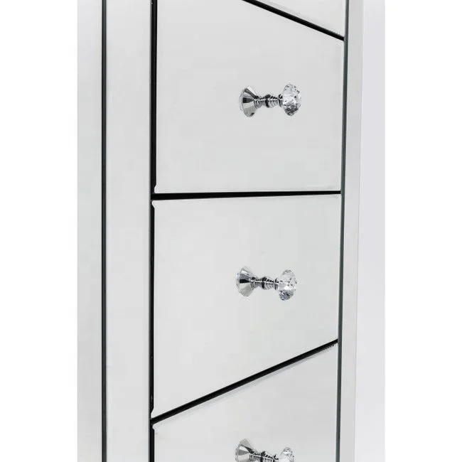 5- Drawer Mirrored Accent Chest Living Room Dresser Mirrored Storage Furniture OEM Manufacture Modern Home Decorative Furniture