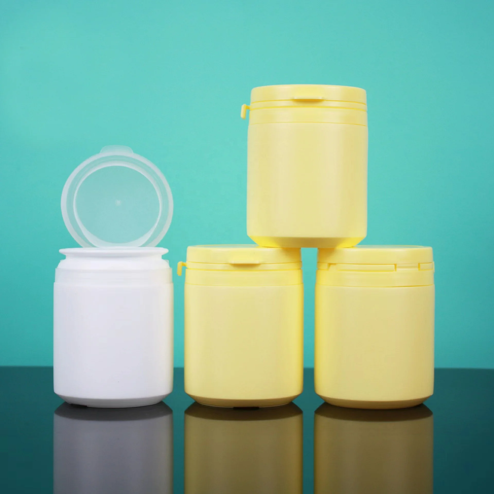 Food Grade 170ml White Flip Top Plastic Bottle For Mint Chewing Gum Package