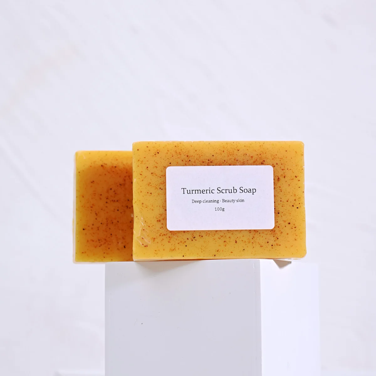 OEM Turmeric Scrub Bar Beauty Soap Facial body Whitening Skin Lightening Dark Spots Anti Acne Organic Hand made Turmeric Soap