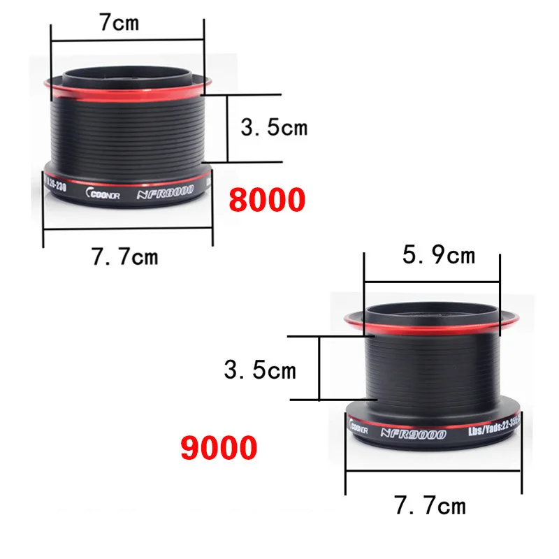 FISHGANG New Arrival 8000+9000 Metal Spool Spinning Fishing Reel Saltwater Spinning Reels For Sale