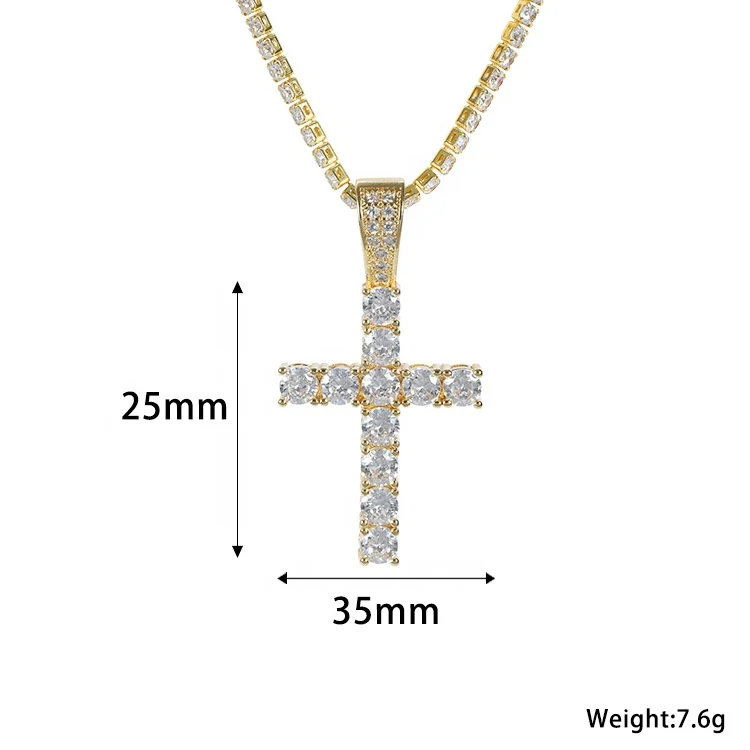 
Vintage Fashion Jewelry Hiphop Men Crystal cross necklace Pendant Micro pave diamond pendant 