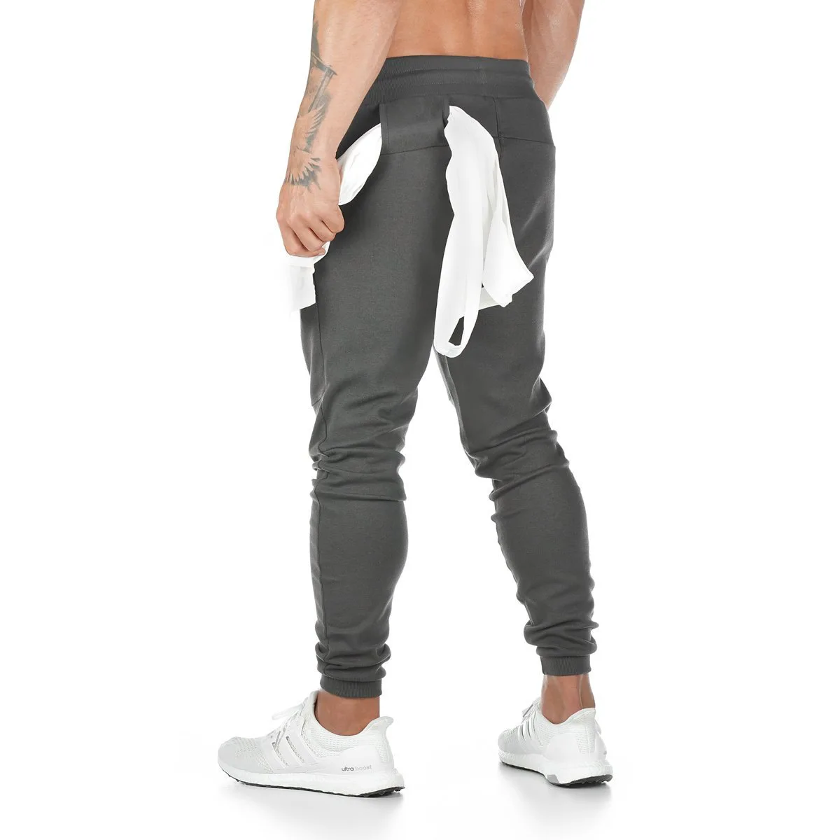 2022 Men Sports Running Pants Zipper Athletic Football Soccer Training Elasticity Legging Jogging Gym Trousers
