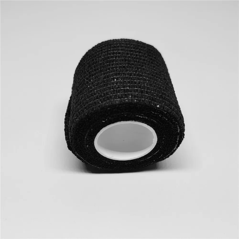 Wholesale Black Elastic Non-woven Fiber Cohesive Bandage for Tattoo Grip