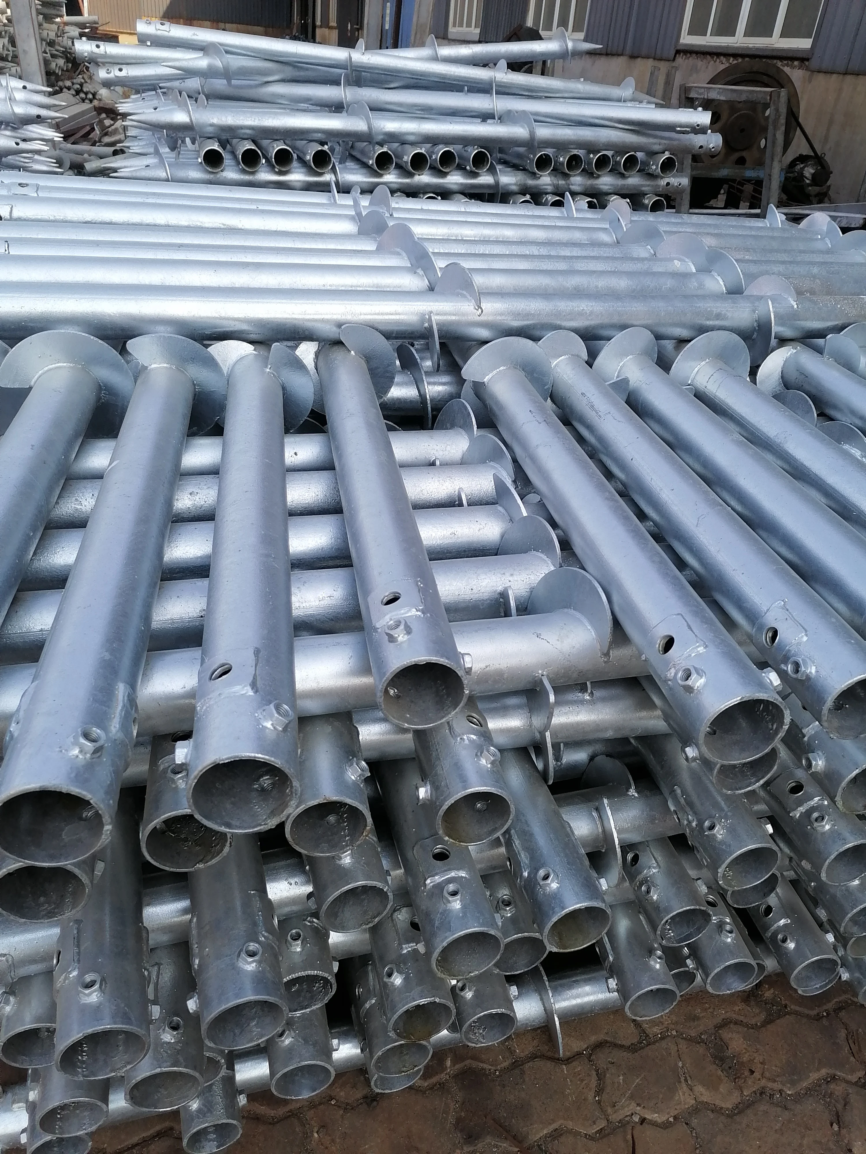 Galvanized ground screw anchor