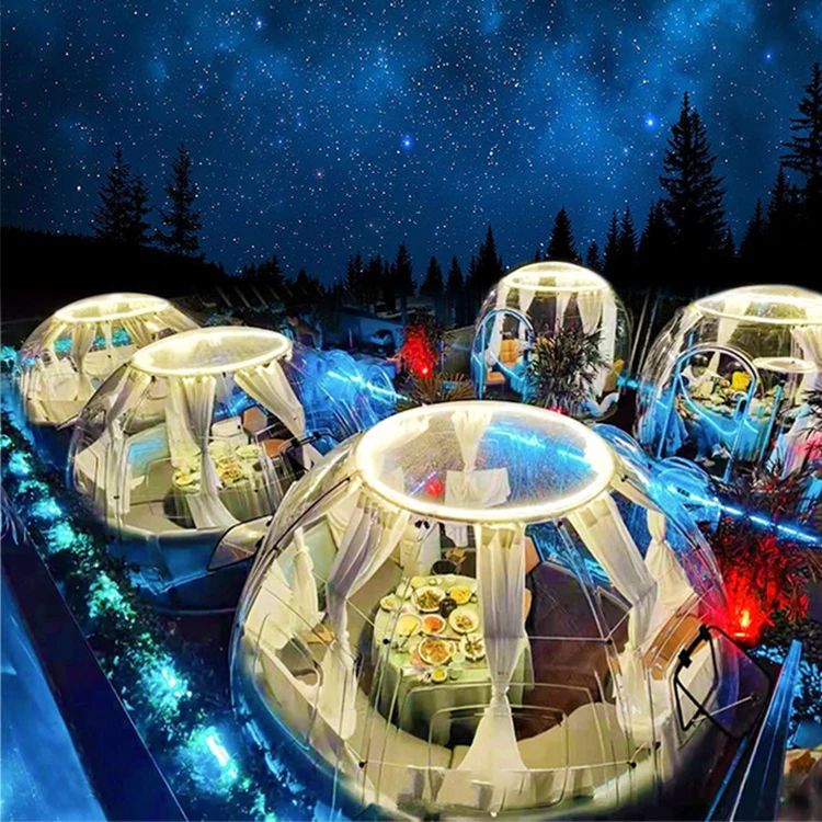 Pink Inflatable Bubble House Chinese Plastic Igloo Outdoor Garden Bubble House Transparent For Restaurant Houses Bubble