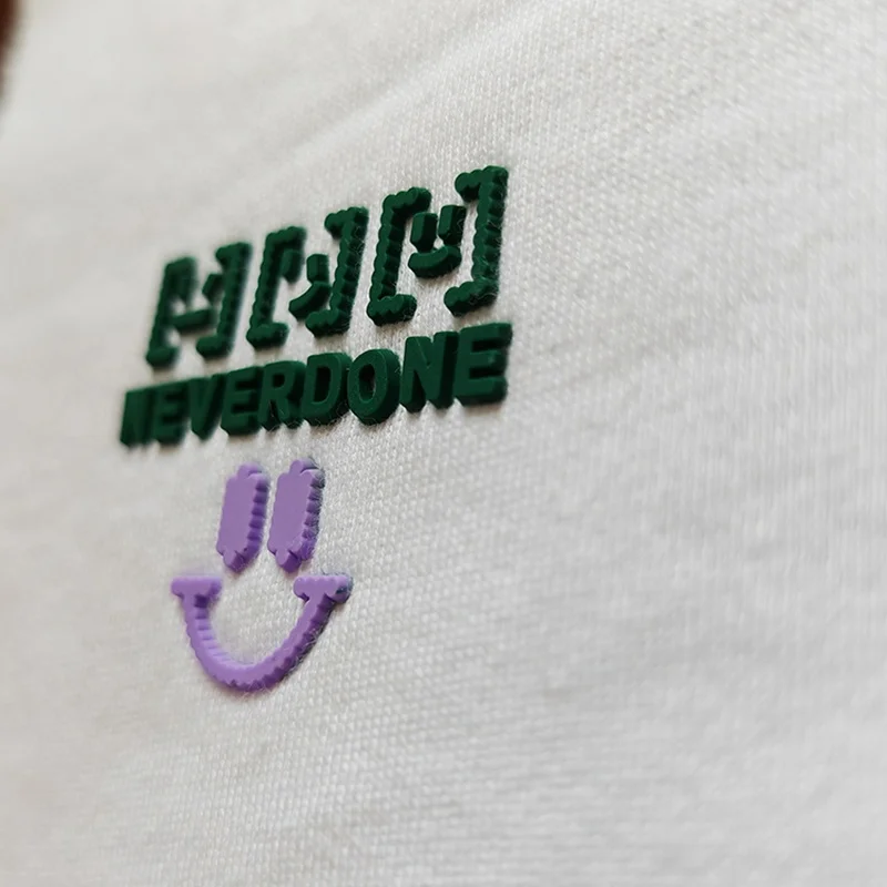 Wholesale Custom Clothing Heat Transfer Printing Label TPU 3d Embossed Silicone Logo Printing PVC Badge for T-shirts Pp Bag