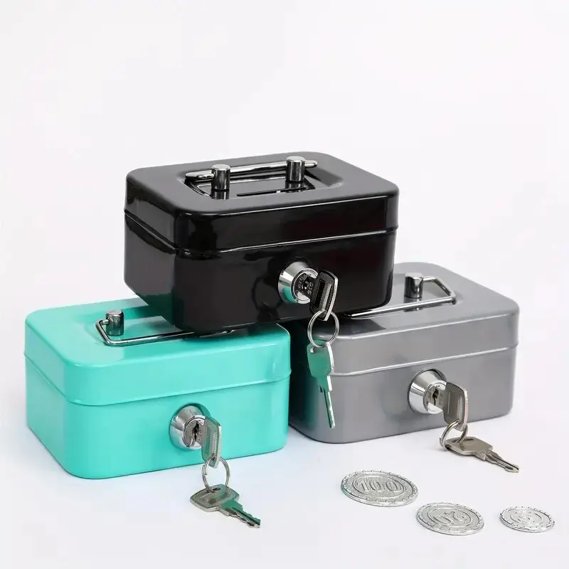 metal keylock storage box portable safe metal money box with key lock metal cash box safe