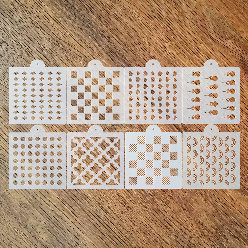 Wholesale 16 pieces small MOQ Cupcake Custom Flexible Fondant Plastic Cookie Cake Decorating Stencils Cake Stencil Template