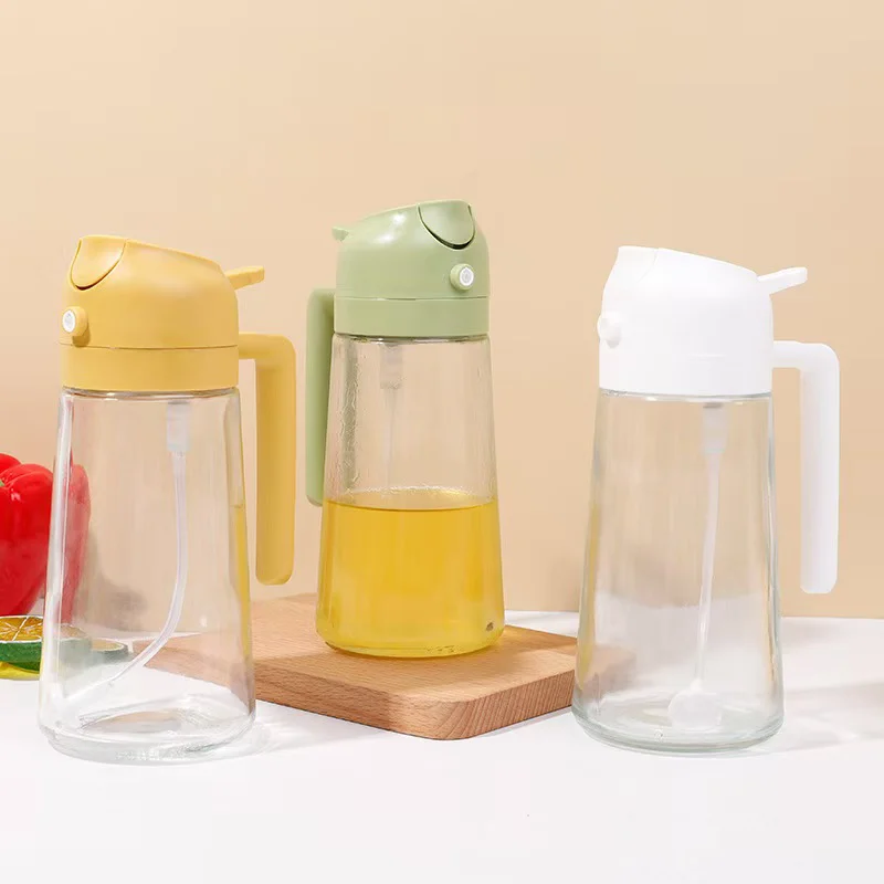 Kitchen Barbecue Olive Oil Sauce Vinegar Oil Dispenser Spray Bottle 470ml 2 in 1 Cooking Oil Spray Bottle