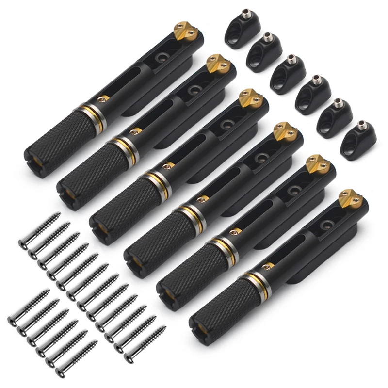 Headless Electric Guitar Bridge Tailpiece with Wrench for Headless Electric Guitar Guitar Bridge Black