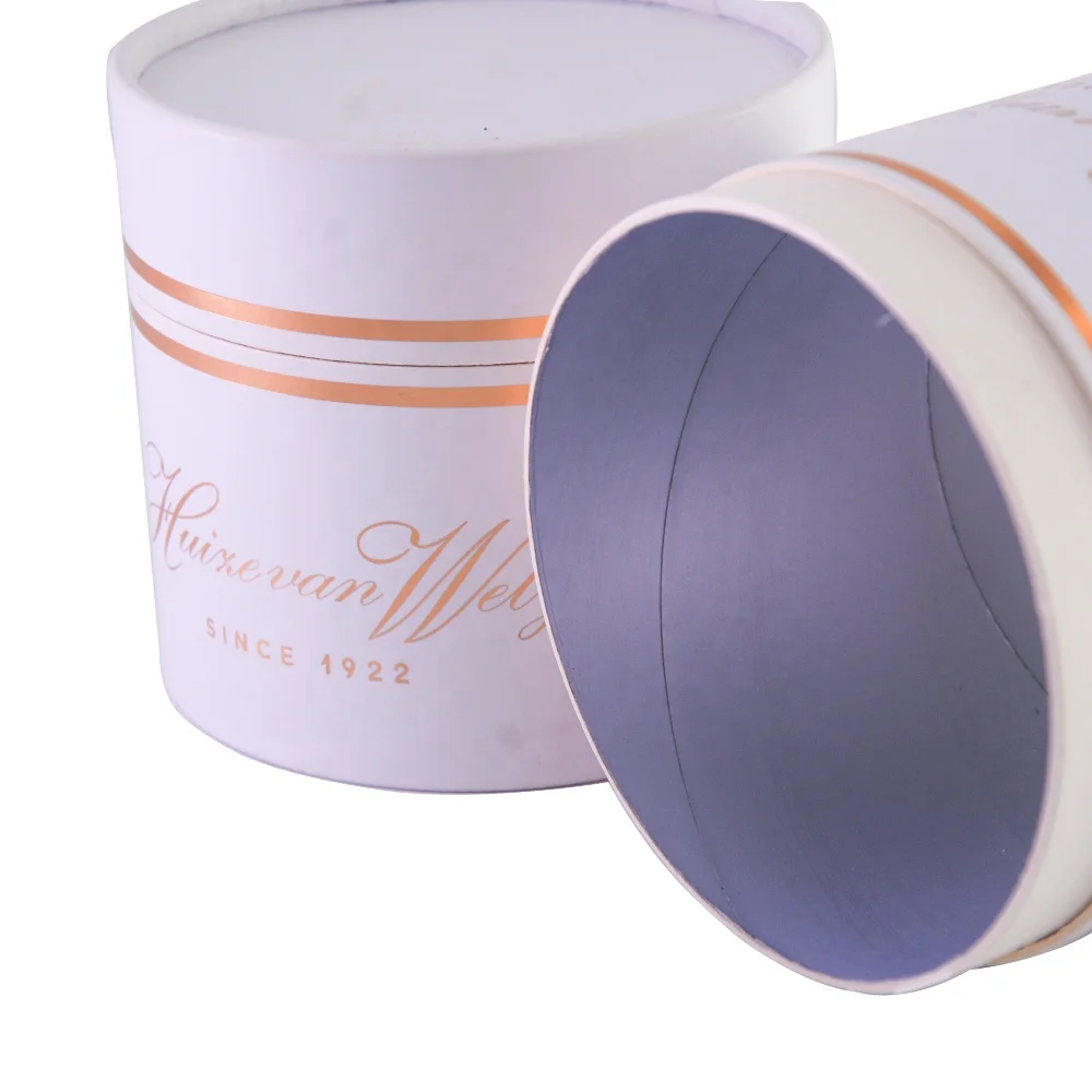 Aluminium Foil Shaving oil Paper Tube cylinder own design print lid gold foil cardboard tube packaging perfume round container