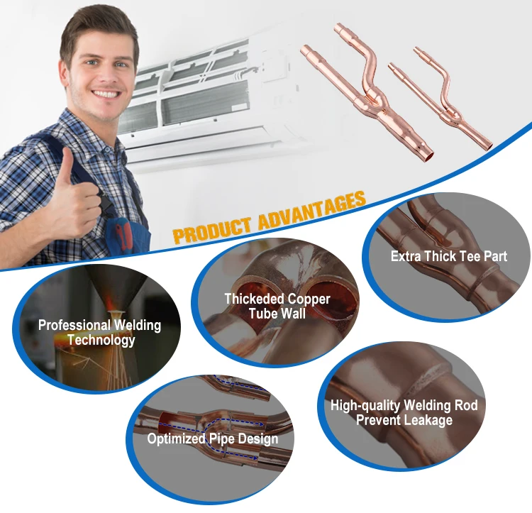 Hailiang vrv vrf central air conditioning branch pipe copper branch pipe for Daikin 22T 33T 72T 73T 75T Air Conditioner