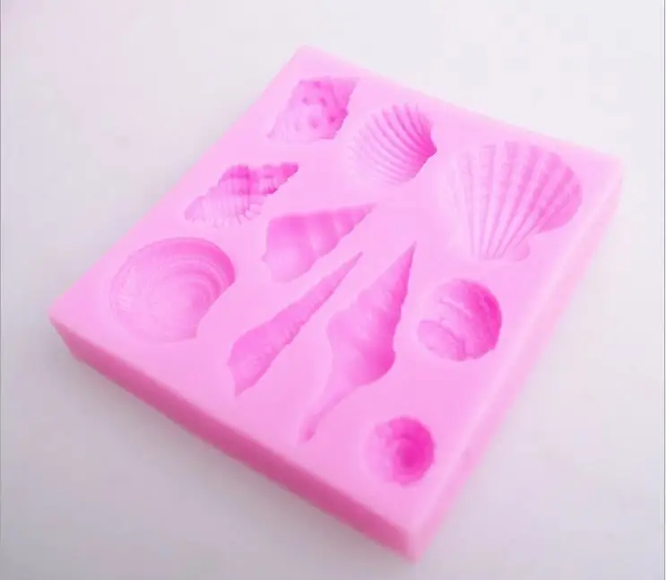 Conch & Snail & Whelk & Shell Silicone Fondant Soap 3D Cake Mold Cupcake Jelly Candy Chocolate Decoration Baking Tool