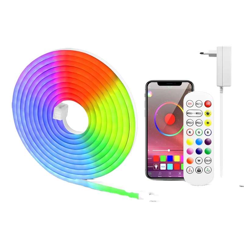 LED Neon Strip Light ,3/5m Smart LED WIFI APP RGB ,16Colors, DIY Light Waterproof Flexible Light Strip Work With Alexa