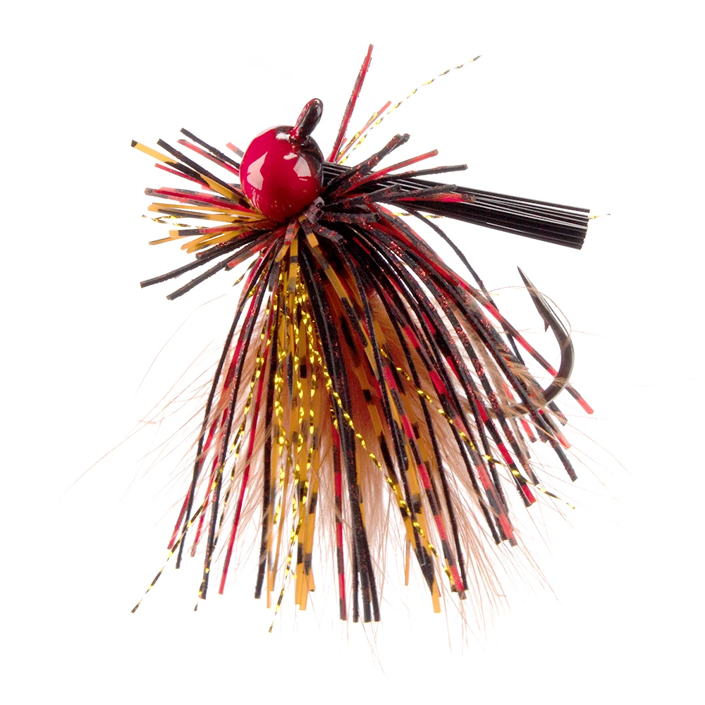 SUPERIORFISHING Tungsten Head Rubber Jig Hook Buzzbait Chatterbait Lure Cheater Swimbait Spinner Bait with Feather