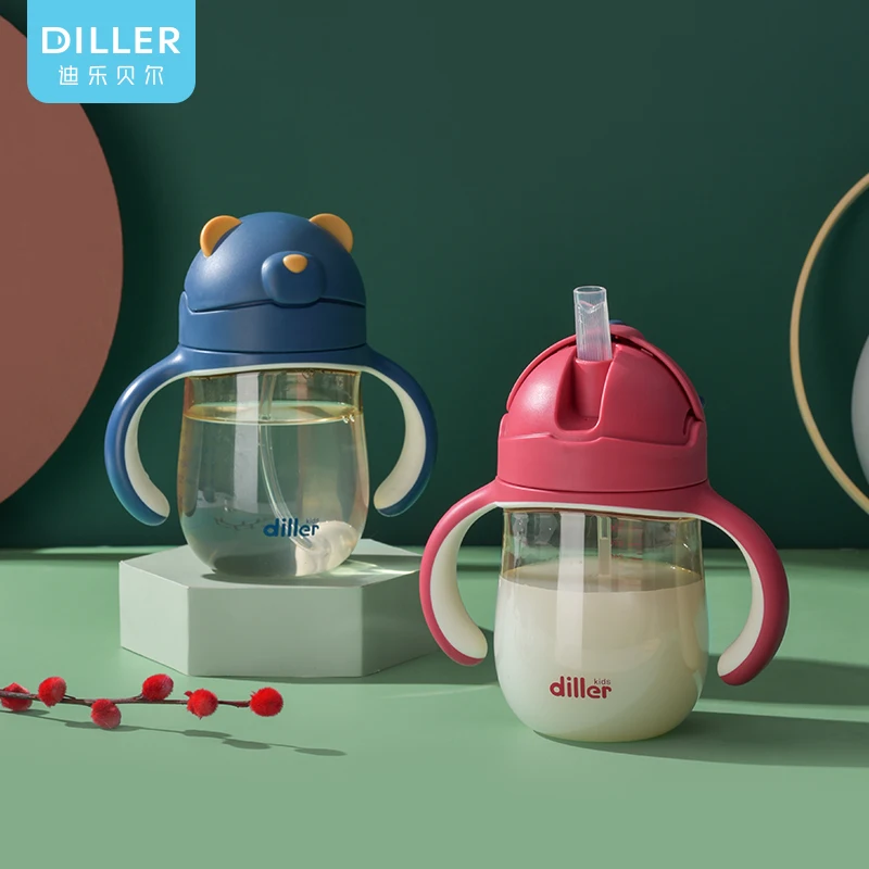 300ml BPA Free Baby Silicone nipple PPSU Baby feeding bottle Bear Design plastic milk bottle With Handle