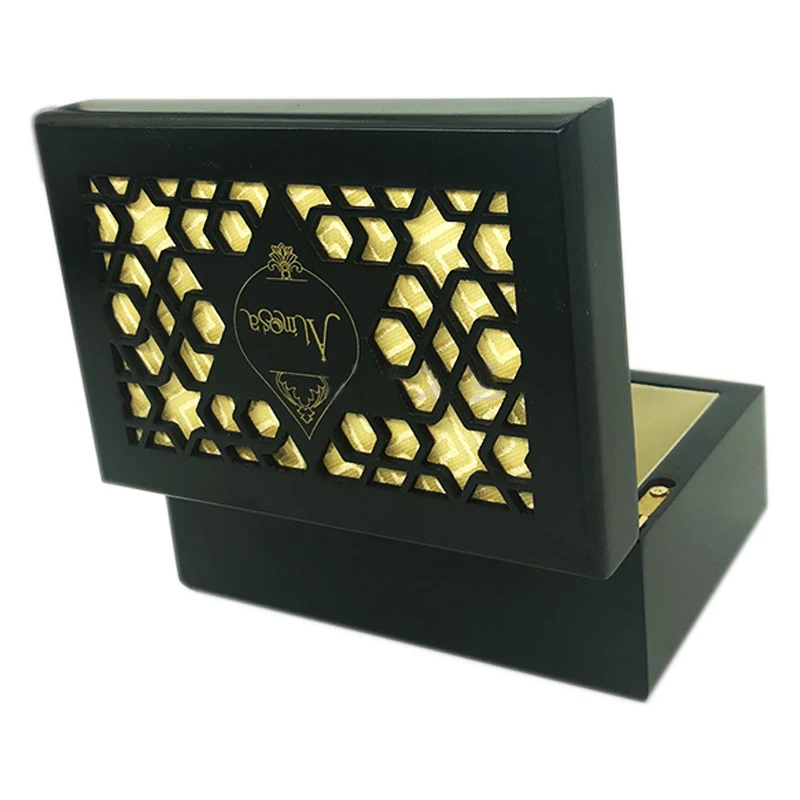 Factory customized hollow aromatherapy packaging boxs Dubai sandalwood packaging Box Perfume wood box support customization