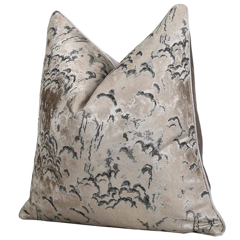 Modern Grey Jacquard Cushion Cover 50x50 High Quality Decor Sofa Pillow Cover Decorative Pillowcase Cushion Covers