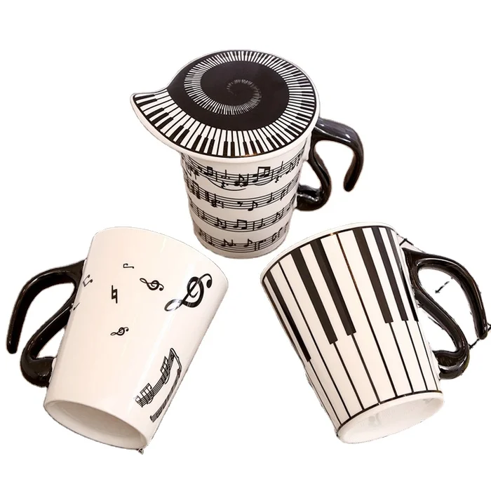 UCHOME Fashion Ceramic Coffee Mug Shapes Music Mug Cup