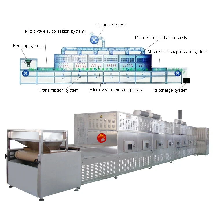 Insect Microwave Drying Machine Industrial Continous Microwave Oven Cocoa Beans Microwave Drying Machine